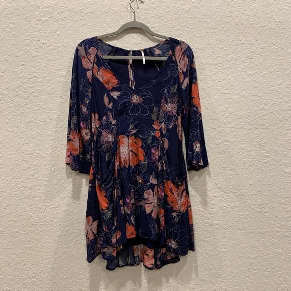 Free People Eyes On You Navy Mini Dress Size 0 - Picture 3 of 4